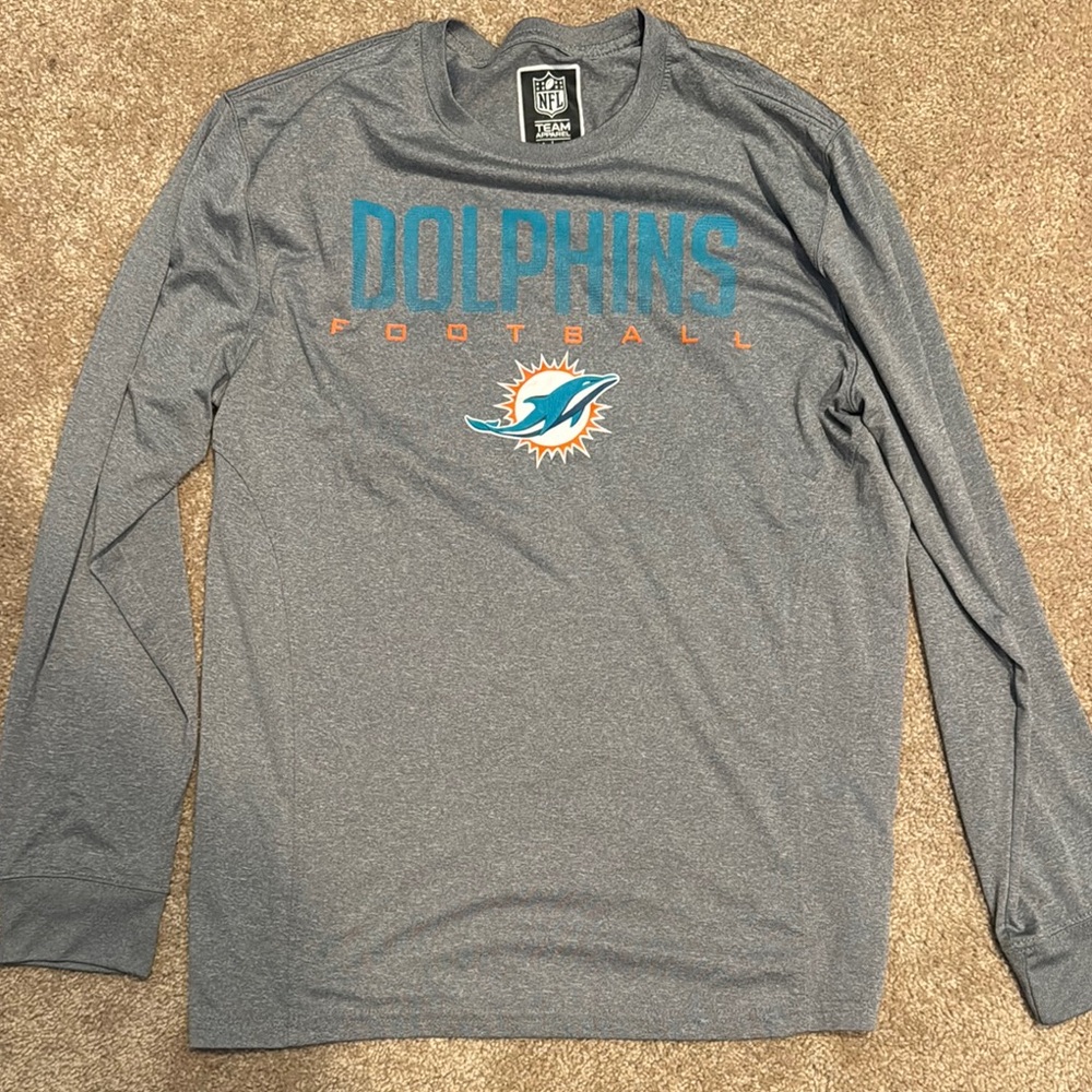 Fanatics Gray Long Sleeve Shirt with Blue Accents